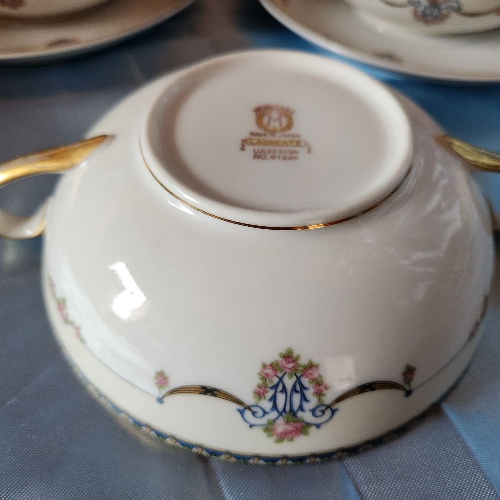 Beautiful Noritake LAUREATE 5 Sets Of 2 Handled Soupbowls With Underplate - Picture 11 of 12